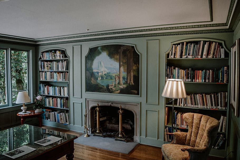 beige wall decor, shelf, bookshelf, indoors, publication, home interior HD wallpaper