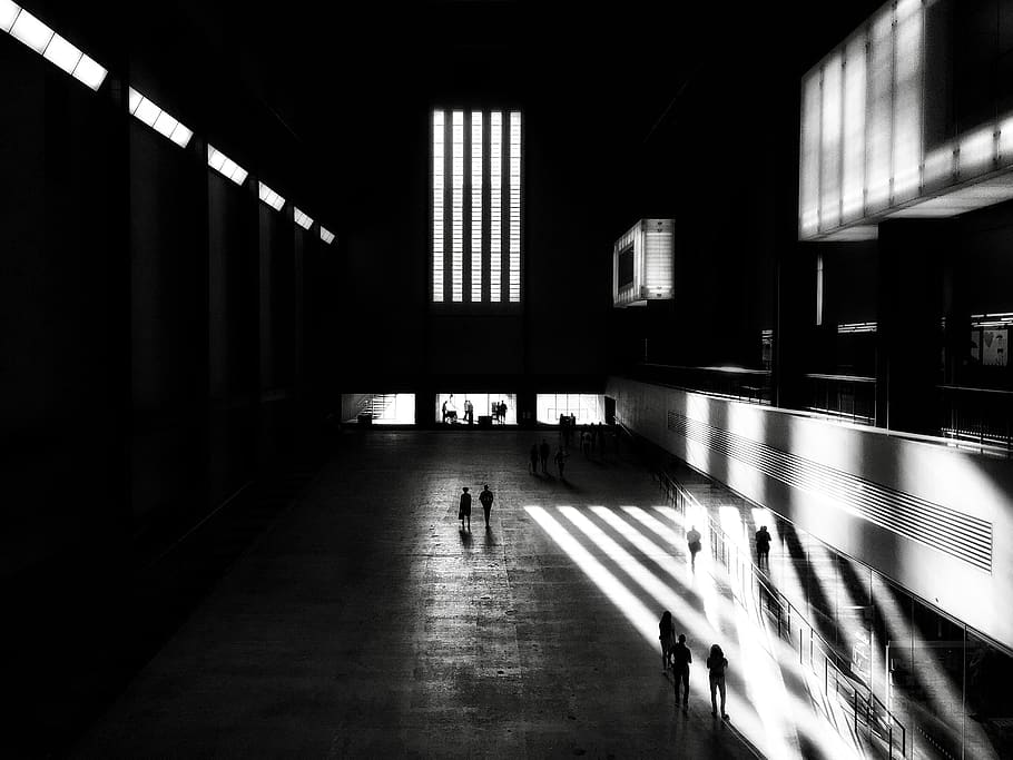 people walking inside building, indoors, real people, architecture HD wallpaper