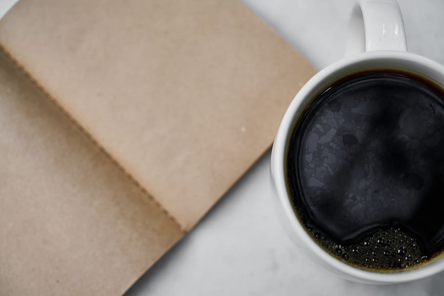 coffee, notebook, table, hot, caffeine, the work, office, cup HD wallpaper