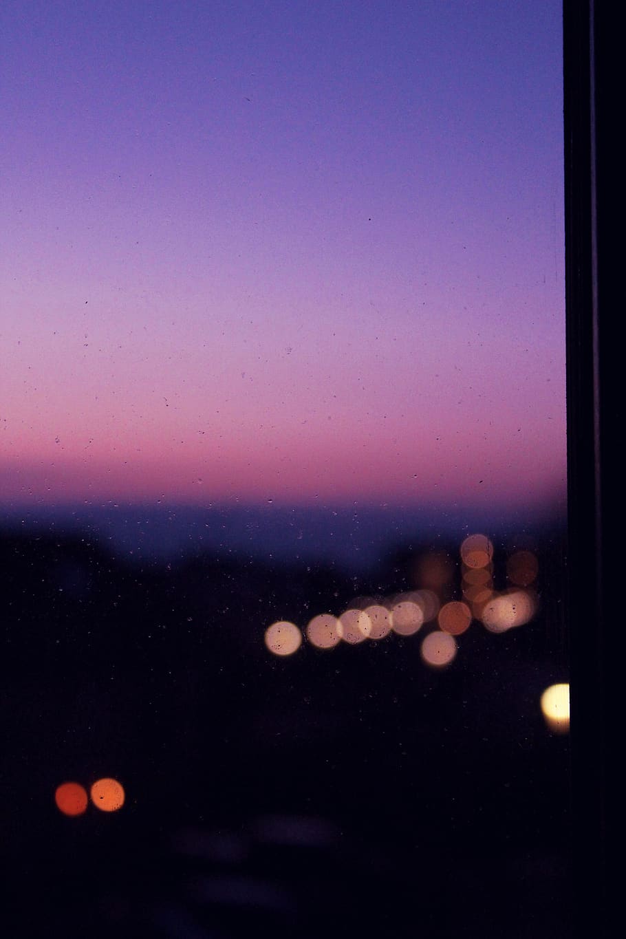 #raindrops, #bokeh, #sunset, #shadow, #shadows, #lights, #purple HD wallpaper