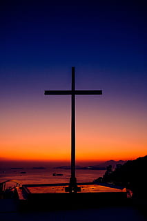 cross, sunset, cemetery, graveyard, tomb, memorial, rest, meditation HD wallpaper