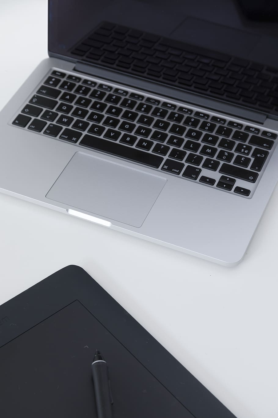 mac, desk, wacom, graphic design, wireless technology, laptop HD wallpaper