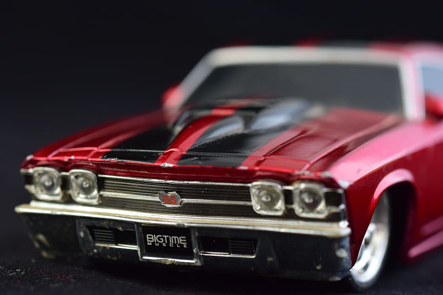 Red Chevrolet Chevelle Die-cast Model, automobile, automotive