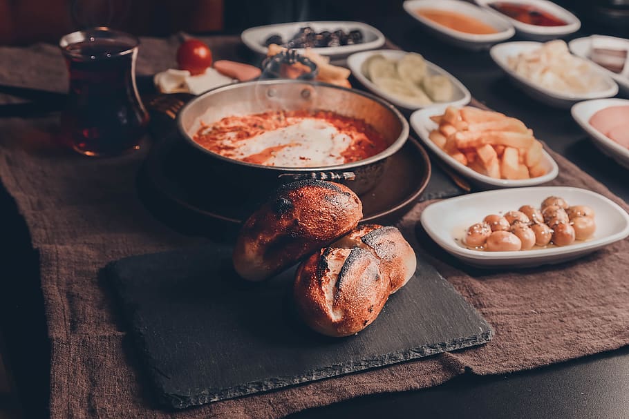 pastries on table, breakfast, food and drink, freshness, still life HD wallpaper