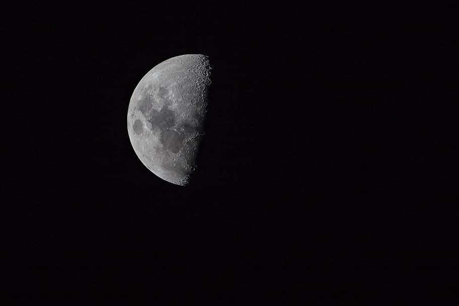 space, galaxy, moon, eclipse, waning, telephoto, zoom, heavenly HD wallpaper