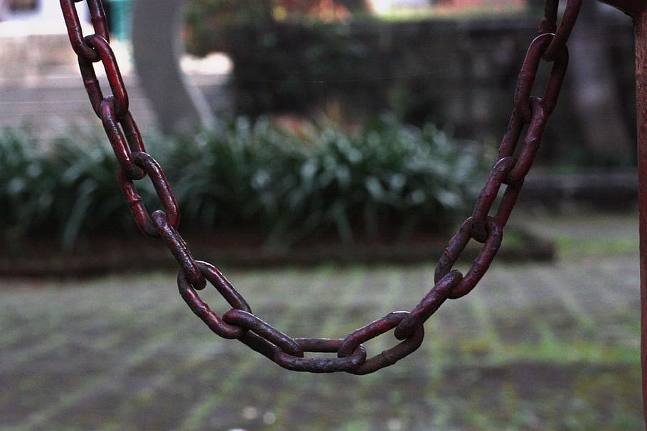 curve, iron, chain, shape, curved, steel, focus on foreground HD wallpaper