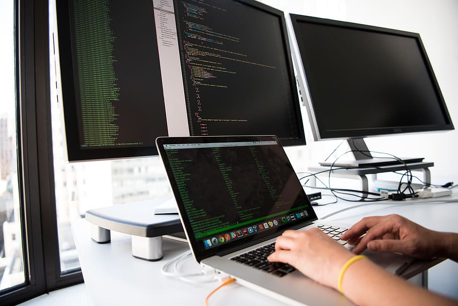 Photography of Person Typing, connection, data, desk, device HD wallpaper