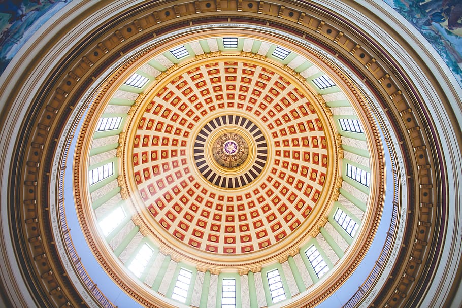 architecture, building, capitol, oklahoma, state, colors, round