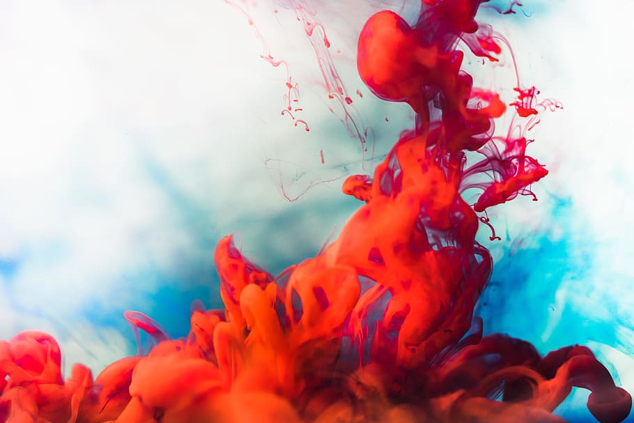 Ink in Water Abstract, background, blue, crazy, explosion, flow, HD wallpaper