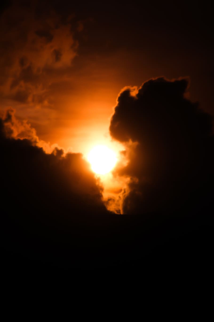 sunset, fiery, clouds, sky, burning, bright, nature, heat - temperature HD wallpaper