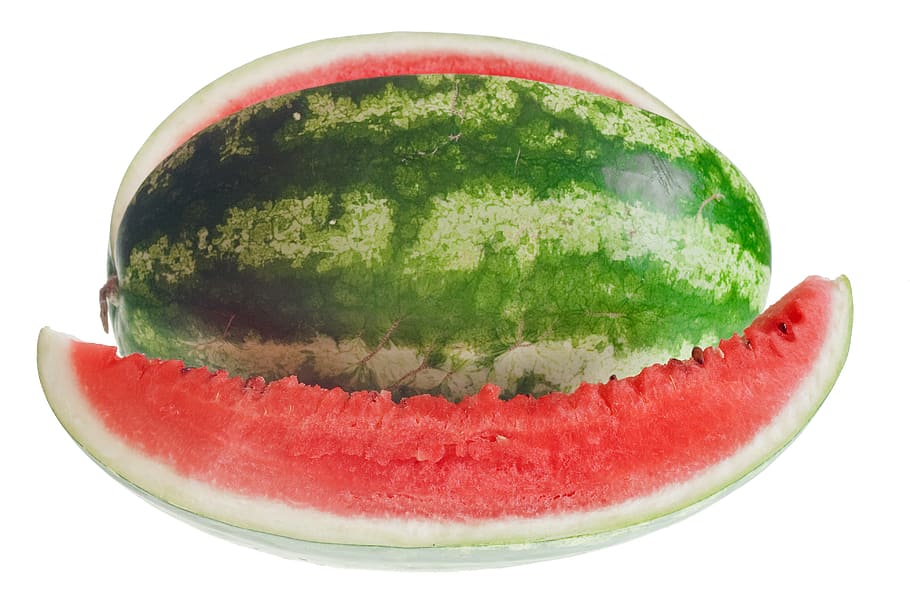 watermelon, slice, isolated, white, dietfood, red, healthyfood HD wallpaper