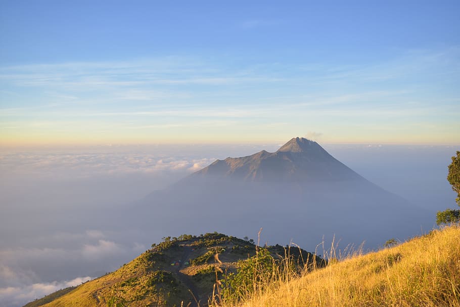 merapi, mountain, indonesia, volcano, java, outdoor, travel HD wallpaper