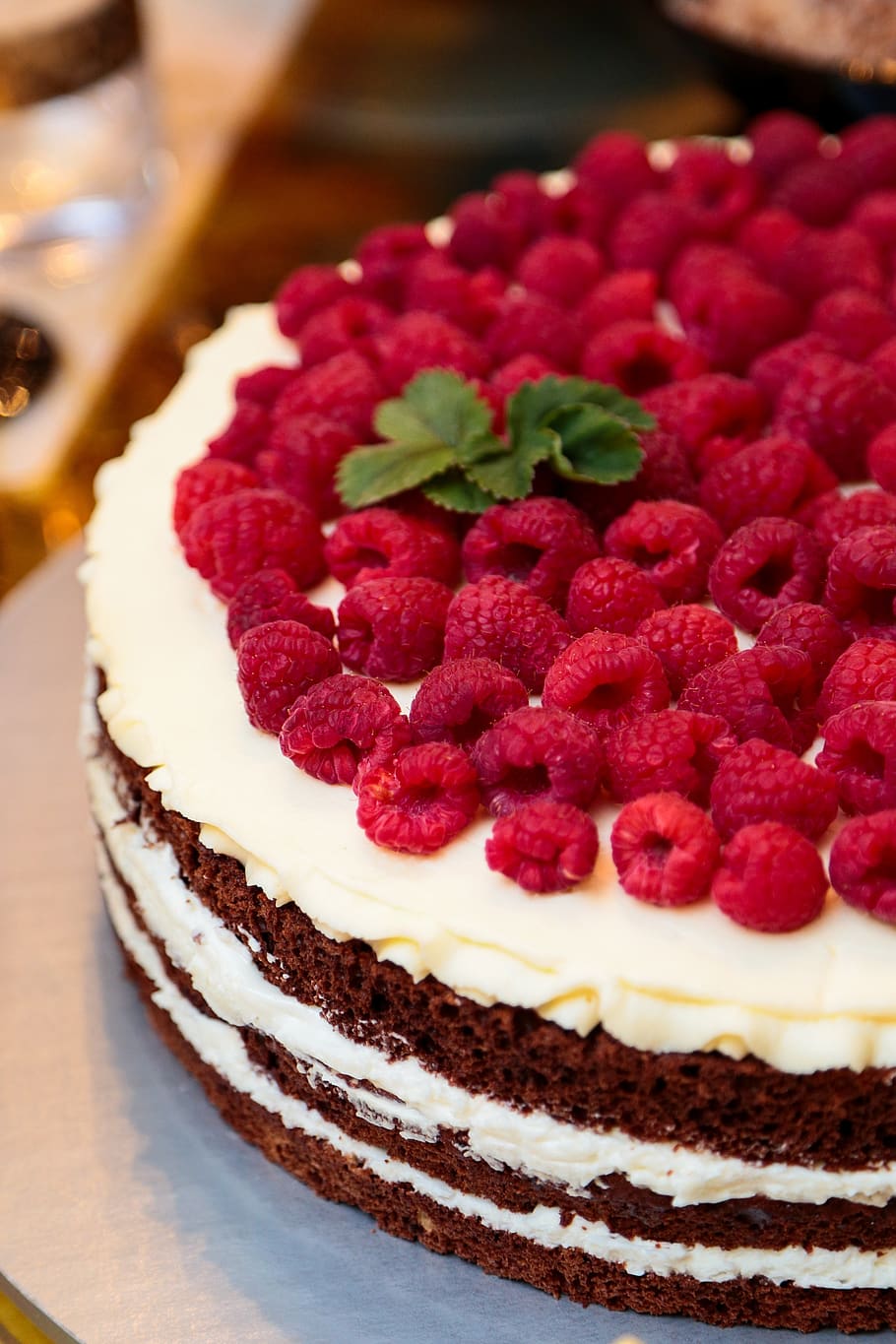 cake, berry, raspberry, sweet, dessert, cream, pie, baking HD wallpaper