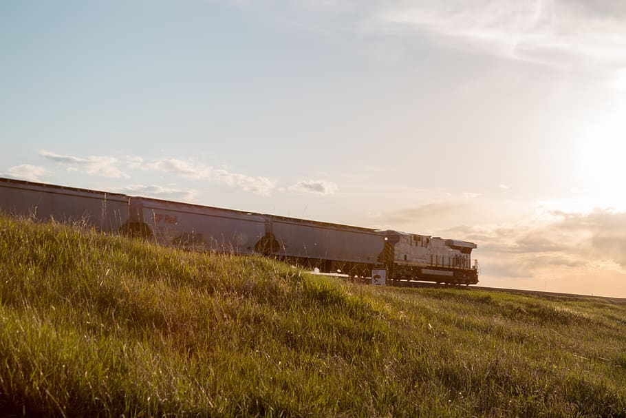united states, bozeman, sky, train, rail transportation, mode of transportation HD wallpaper