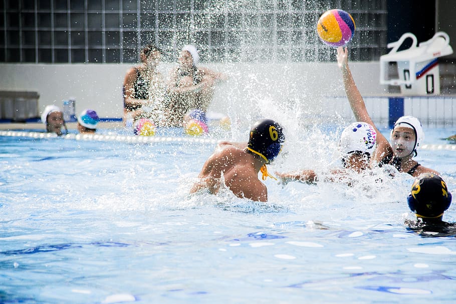 group of people, motion, sport, men, water, swimming, competition HD wallpaper