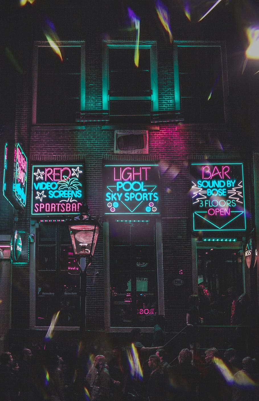 Neon Light Signages On Wall, amsterdam, bar, business, club, illuminated