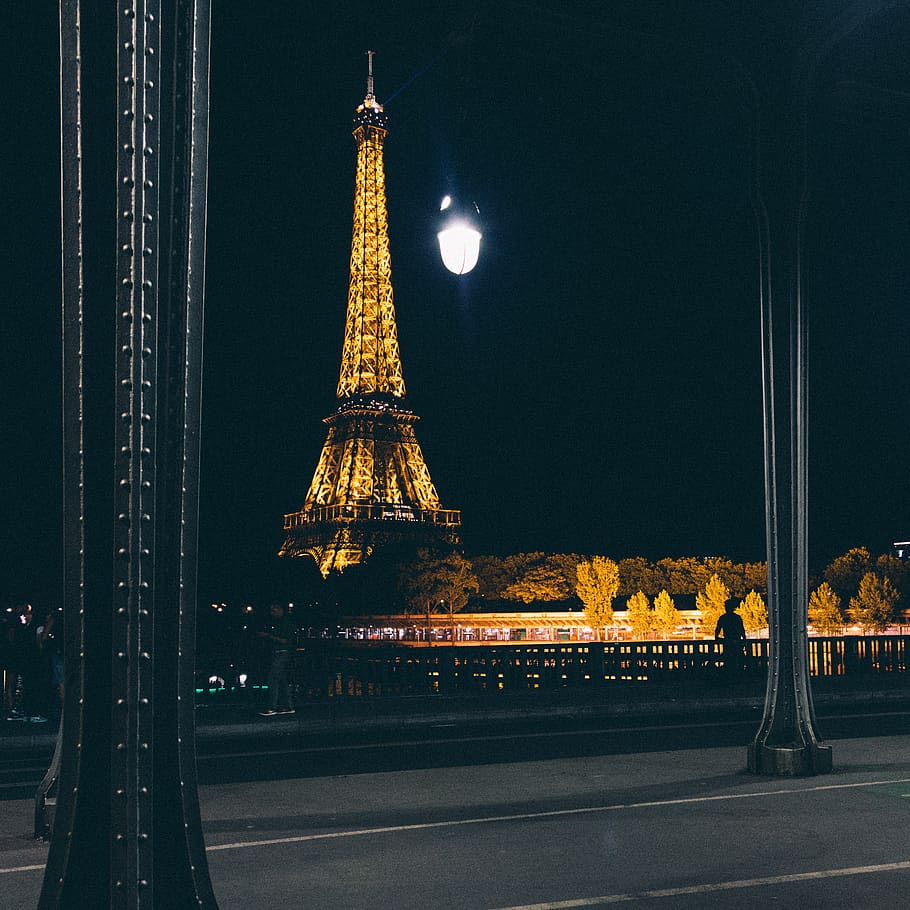 france, paris, eiffel tower, night, illuminated, architecture HD wallpaper