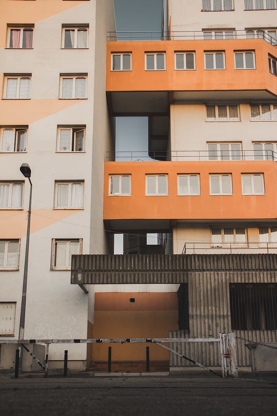 orange and white building, building exterior, built structure HD wallpaper