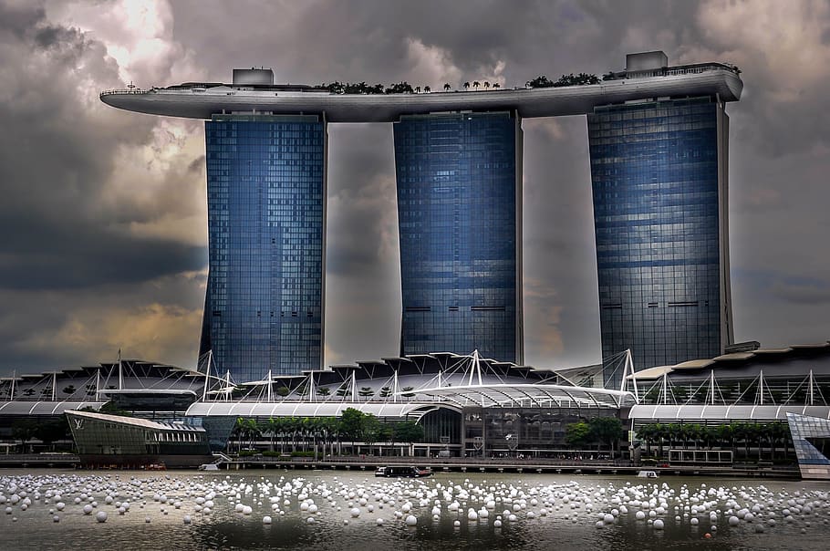Marina Bay Sands Skypark, building, arena, pulau ujong, singapore, HD wallpaper
