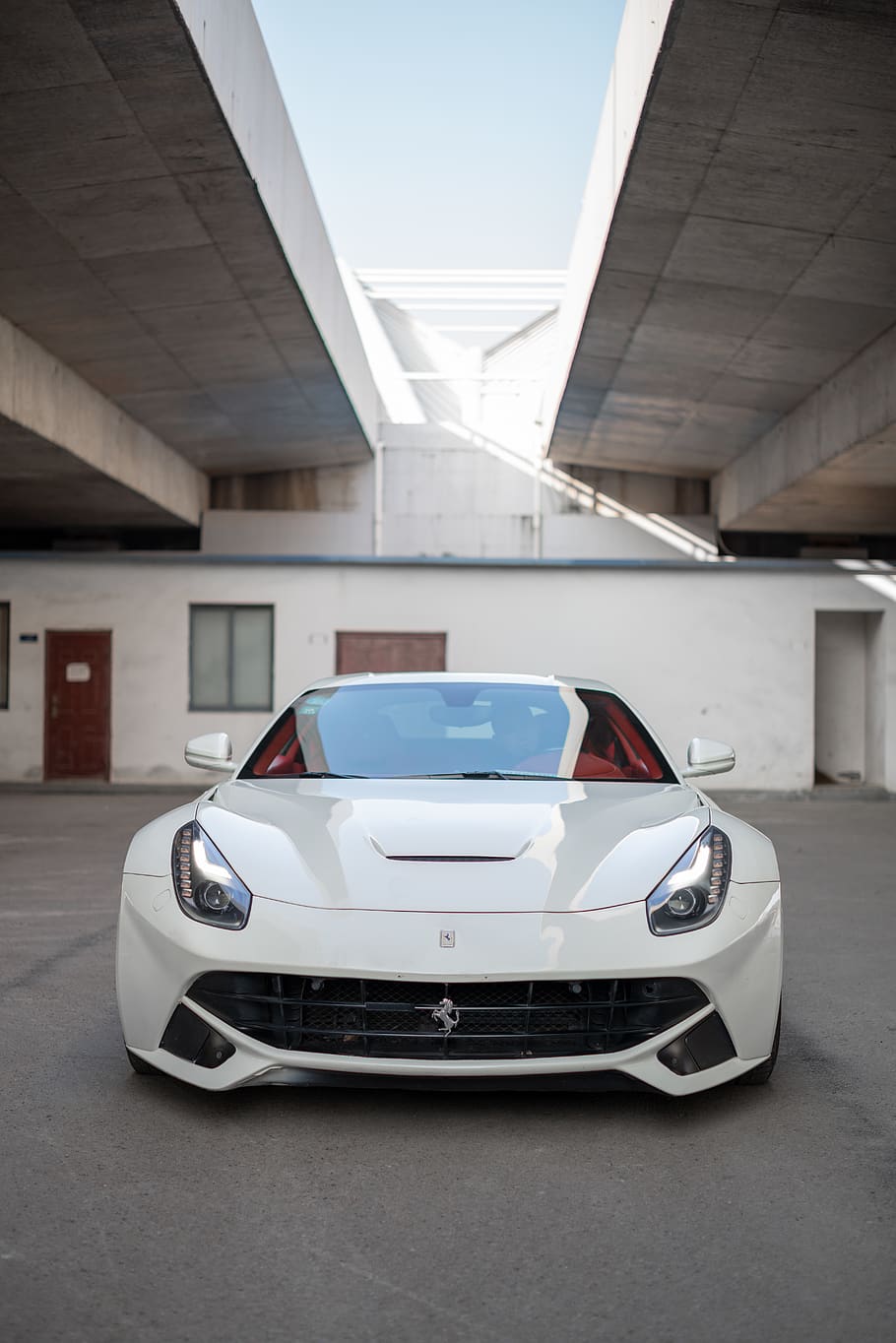 white car parked inside garage, motor vehicle, mode of transportation HD wallpaper
