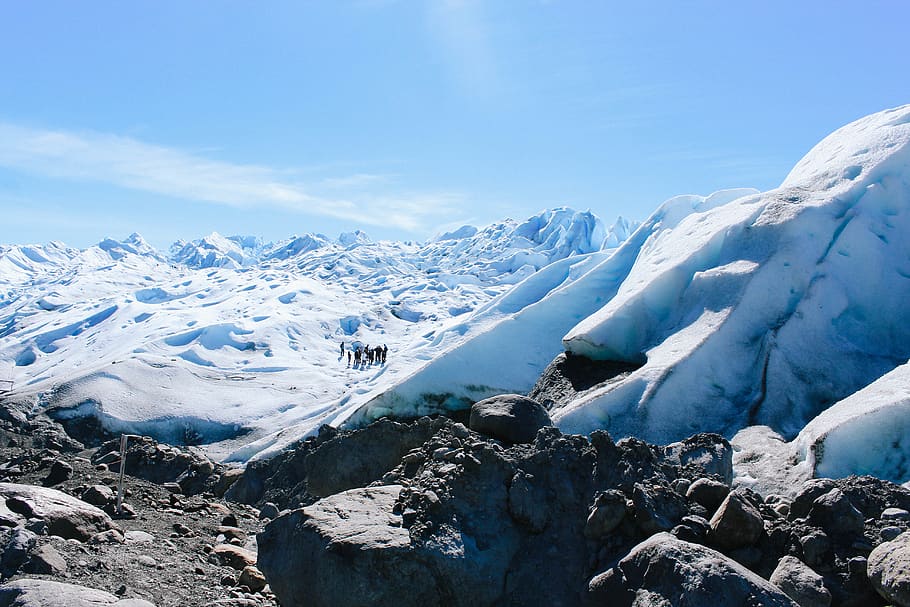 argentina, perito moreno glacier, ice, trek, trekking, rock, HD wallpaper