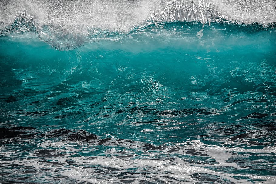 water, sea, ocean, wave, nature, foam, turquoise, spray, transparent HD wallpaper