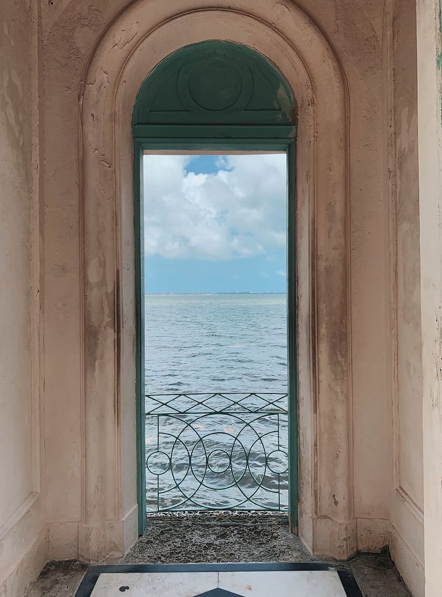 window, miami, door, home decor, ocean, vizcaya museum and gardens, HD wallpaper