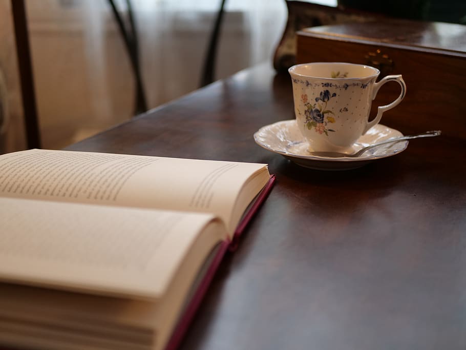 coffee, book, cosy, table, dish, england, cup, mug, drink, food and drink HD wallpaper