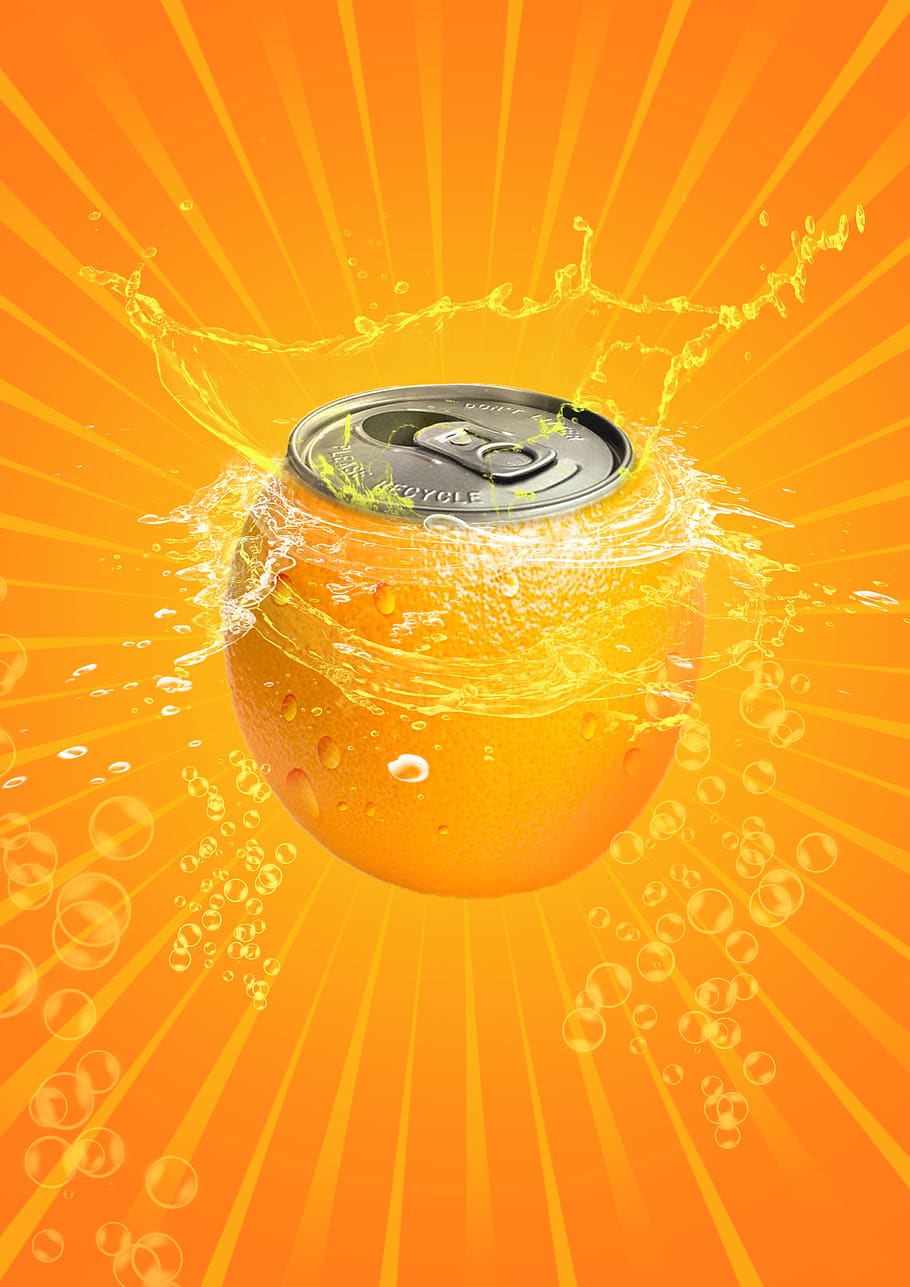 orange, drink, splash, poster, orange color, food and drink HD wallpaper
