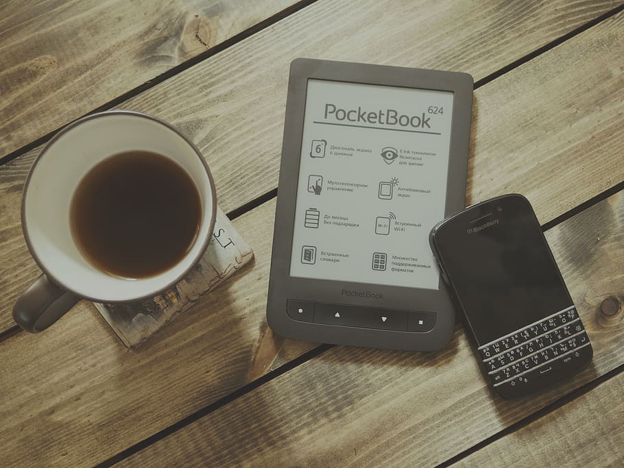 coffee, cup, phone, read, reading, book, electronic, device HD wallpaper