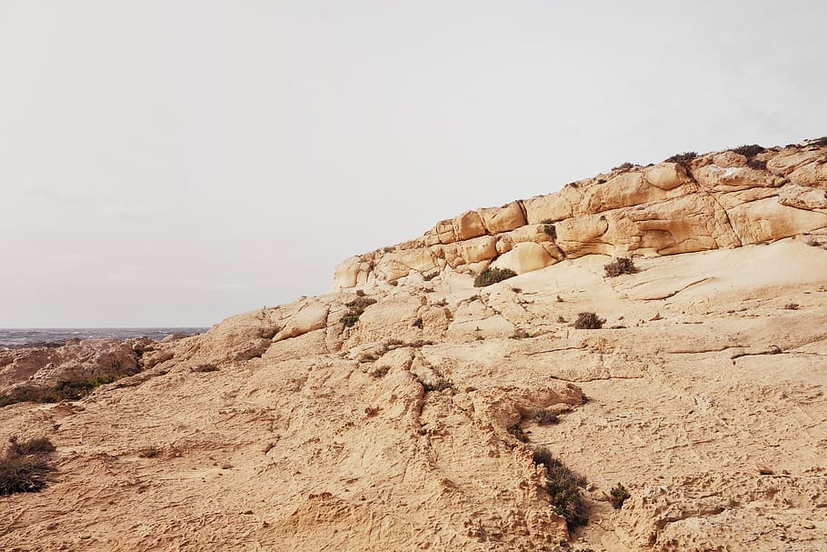 malta, cliff, nature, rock, rocks, wallpaper, landscape, sky HD wallpaper