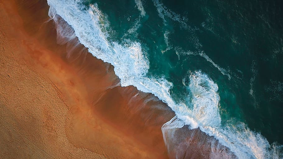 aerial photography of seashore during daytime, drone view, aerial view, HD wallpaper