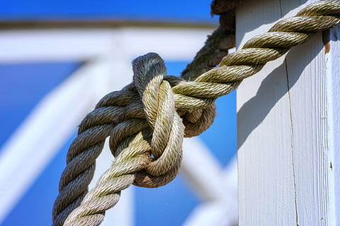 knot, rope, knitting, hemp, connection, leash, tied down, wood HD wallpaper