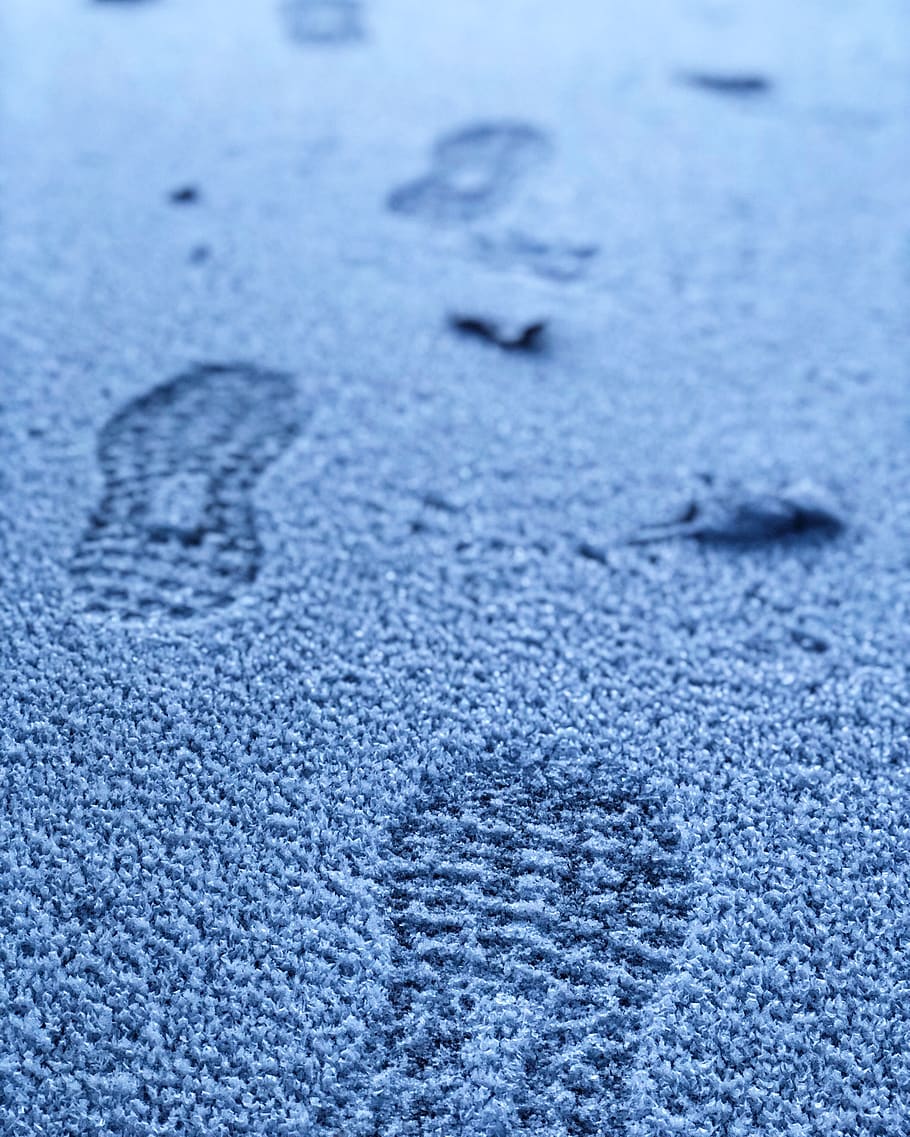 Shoe Prints, footprints, sand, winter, full frame, textile, backgrounds