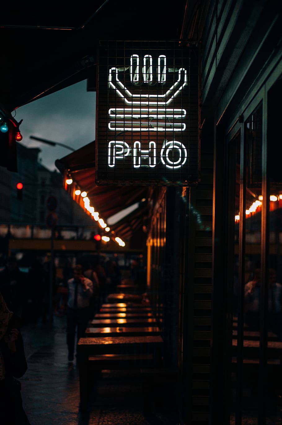 white PHO neon signage, text, communication, illuminated, architecture HD wallpaper