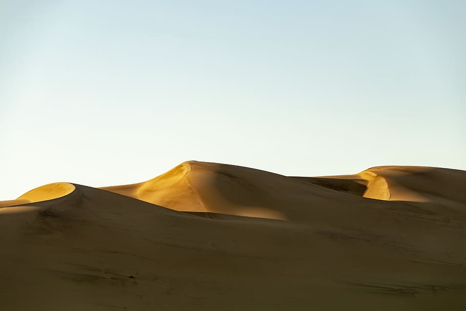 africa, desert, sunrise, sand, nature, landscape, dunes, dry, HD wallpaper