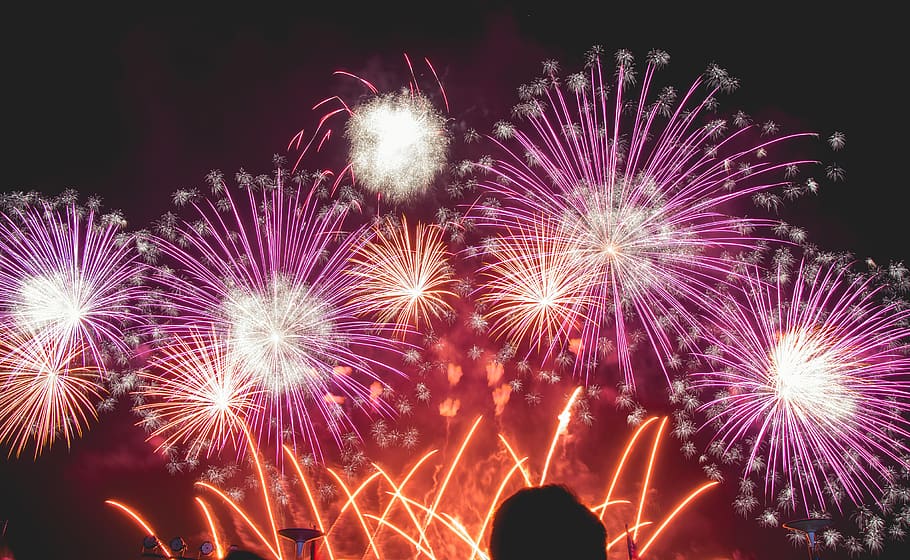fireworks, nature, outdoors, night, philippines, person, human HD wallpaper
