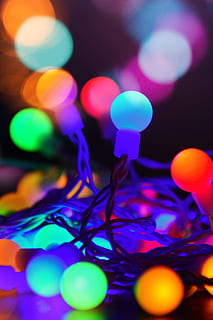 Christmas Lights, background, blur, bokeh, bright, bulbs, celebration HD wallpaper