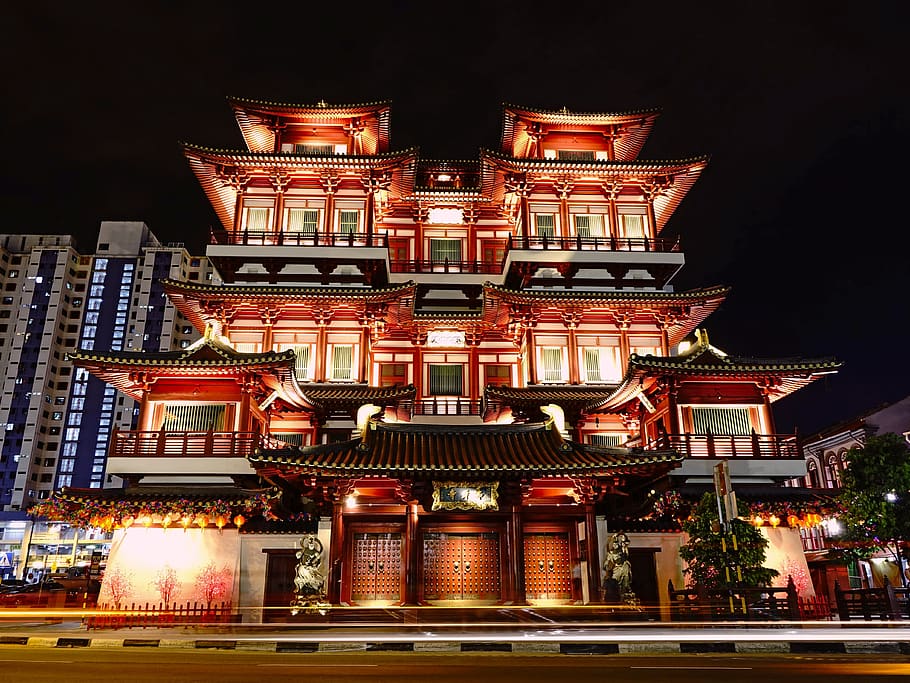 View of Building Lit Up at Night, ancient, architecture, beautiful HD wallpaper