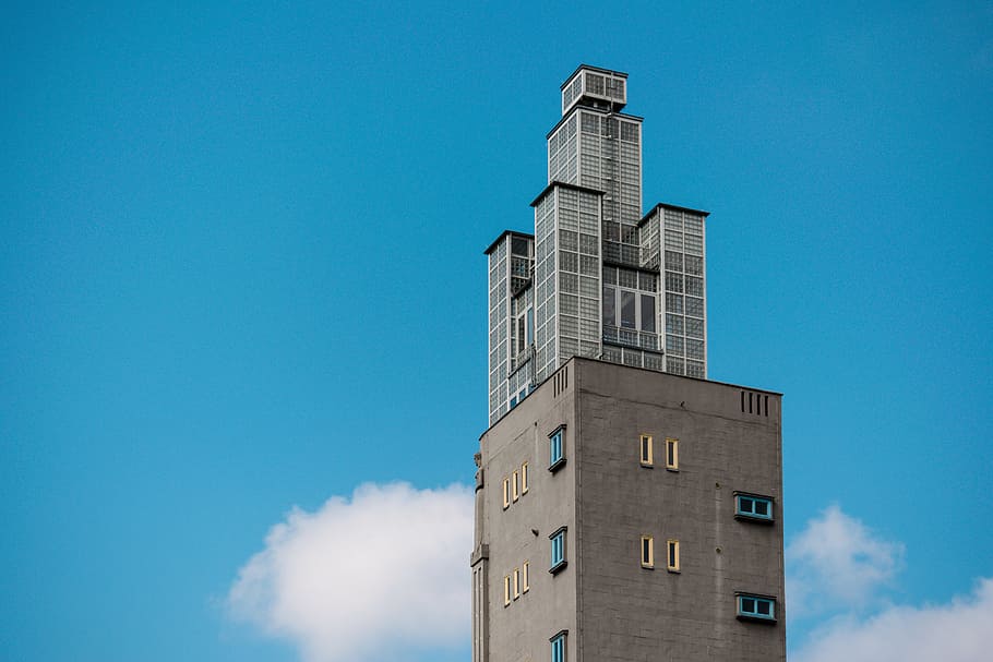 architecture, building, infrastructure, blue, sky, cloud, building exterior HD wallpaper