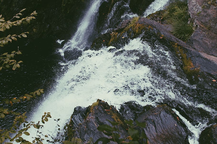 waterfalls, motion, beauty in nature, rock, scenics - nature HD wallpaper