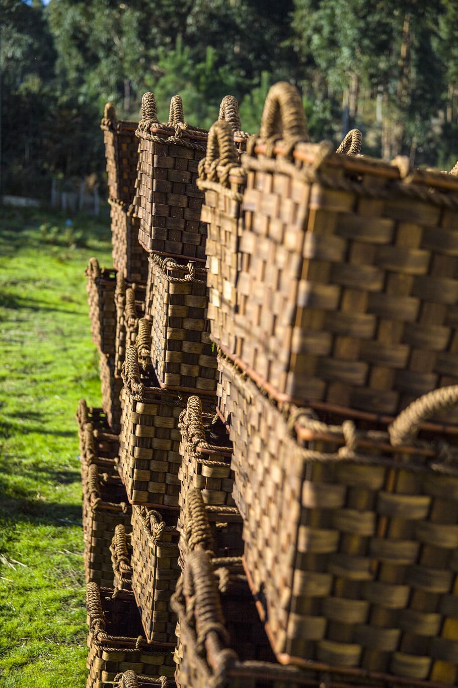 baskets, crafts, manual, wicker, decoration, purchases, sell HD wallpaper