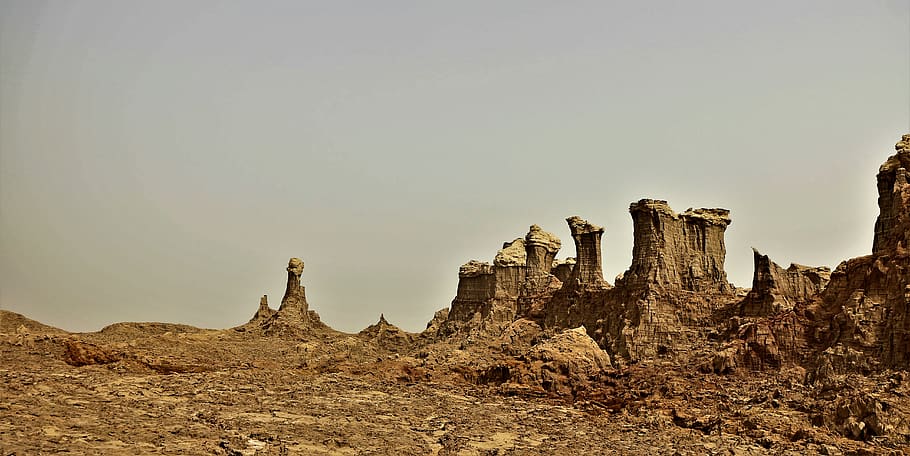 brown rock formations, sky, nature, history, travel destinations HD wallpaper