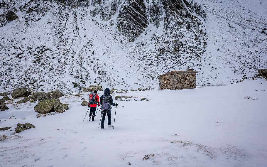 bouleste, pyrénées, mountain, snow, group, hiking, shelter HD wallpaper