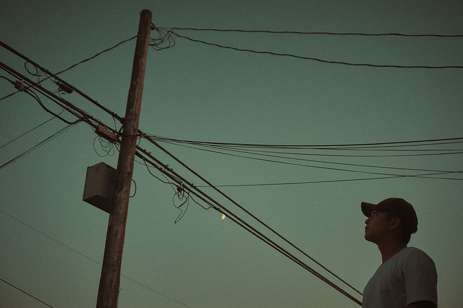 portrait, people, dusk, sunset, city, urban, cable, electricity HD wallpaper
