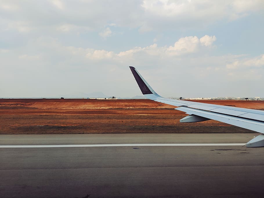 airplane wing, air vehicle, transportation, mode of transportation HD wallpaper