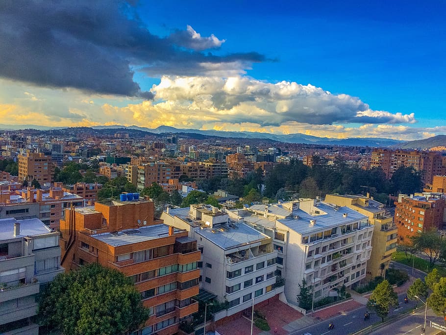 colombia, bogotá, skyline, cloudscape, city, color, bogota, HD wallpaper