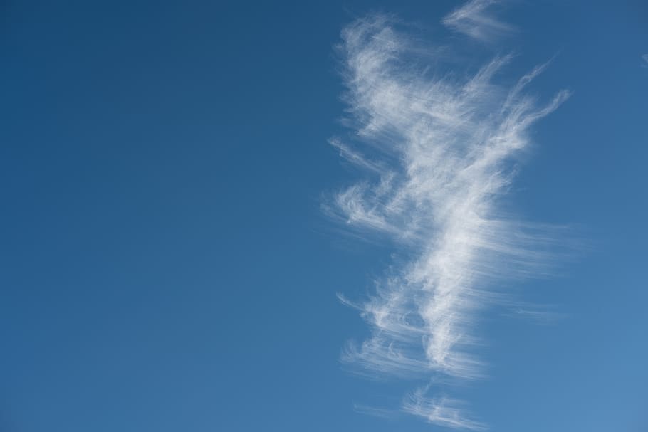 sky, clouds, wispy clouds, blue, low angle view, cloud - sky HD wallpaper