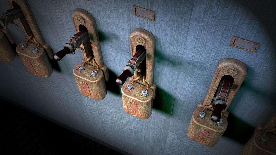 lever, rear derailleur, conversion, yield, signal box, industry HD wallpaper