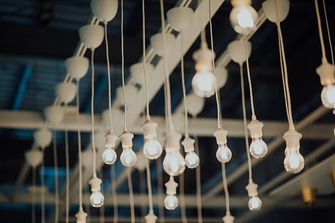 lighted bulbs, lighting, lamp, chandelier, light fixture, crystal HD wallpaper